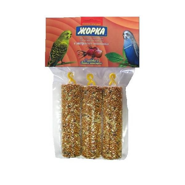 Жорка медовые батончики для попугаев с шиповником, 3 шт