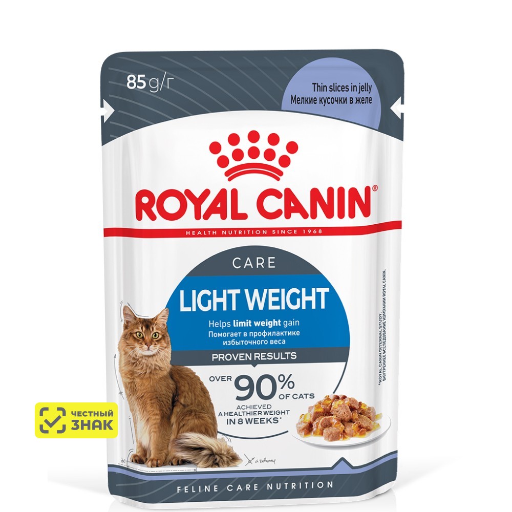 Royal Canin Light Weight Care Влажный корм (пауч) для взрослых кошек, в желе, 85 гр. 1