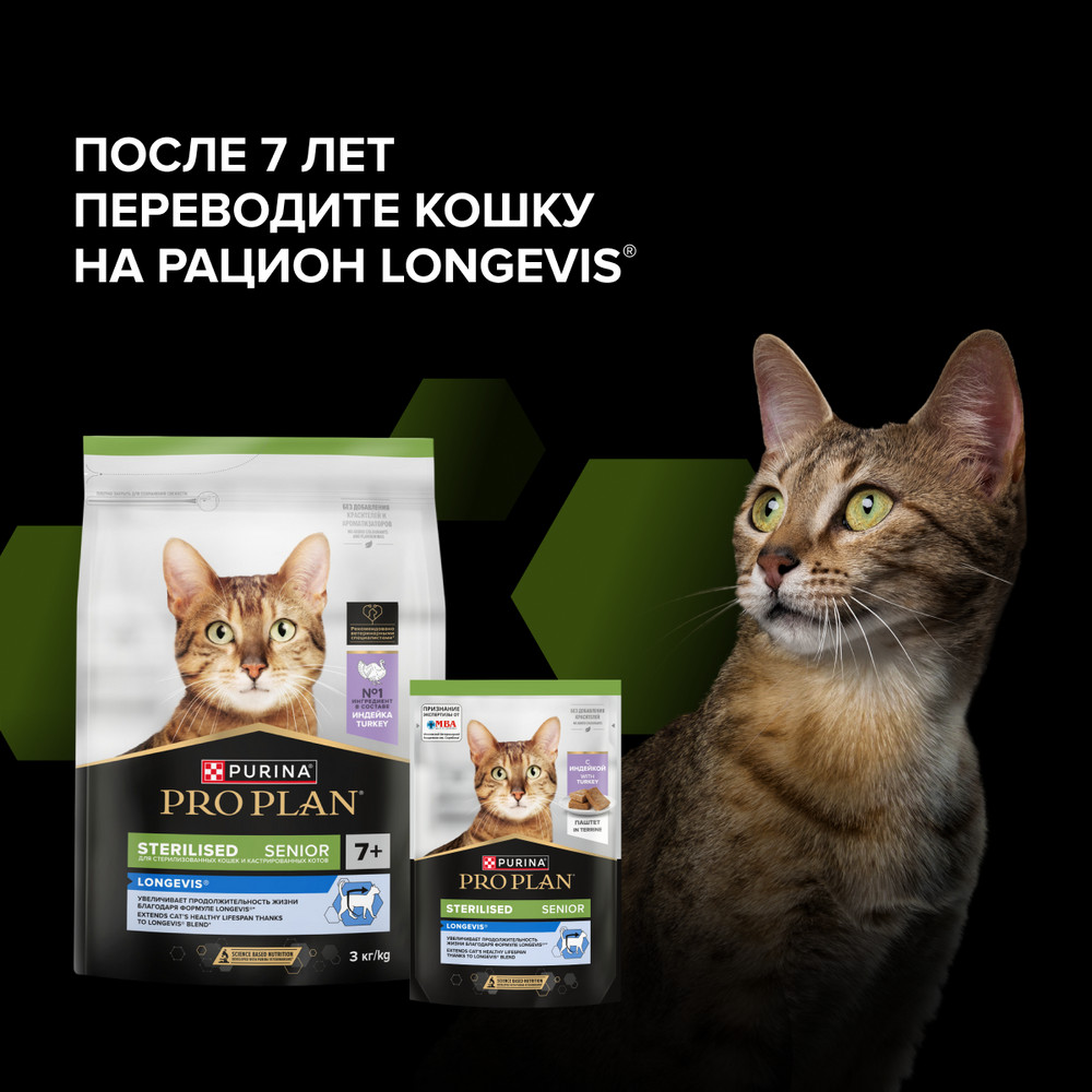 PRO PLAN Сухой корм для стерилизованных кошек, с индейкой, 800 г 12