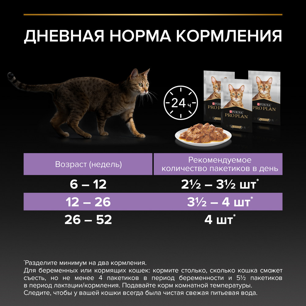 PRO PLAN® HEALTHY START Влажный корм (пауч) для котят, беременных и кормящих кошек, кусочки с лососем в соусе, 85 гр. 6