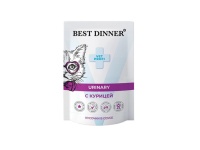 Влажный корм (консервы) BEST DINNER EXCLUSIVE VET PROFI URINARY для взрослых кошек при мочекаменной болезни с курицей в соусе пауч (85 гр)