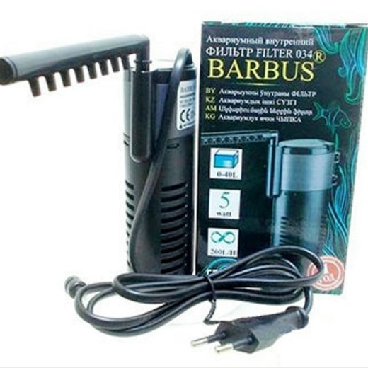Фильтр внутренний BARBUS FILTER 034 Био-бокс с наполнителем, аэратором и флейтой для аквариума до 40 л, 200 л/ч, 5 Вт