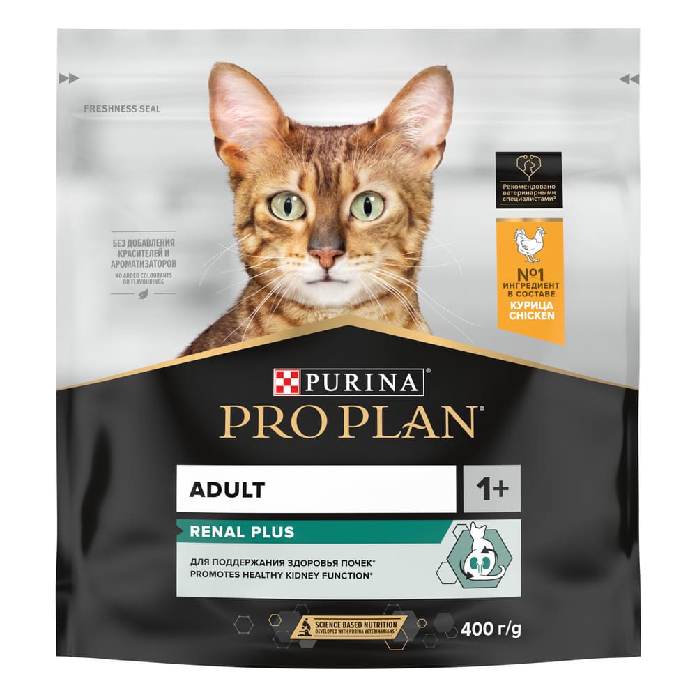 Сухой корм PRO PLAN RENAL PLUS для взрослых кошек для поддержания здоровья почек с курицей