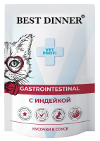 Влажный корм (консервы) BEST DINNER EXCLUSIVE VET PROFI GASTRO INTESTINAL для взрослых кошек при заболеваниях желудочно-кишечного тракта с индейкой в соусе пауч (85 гр)