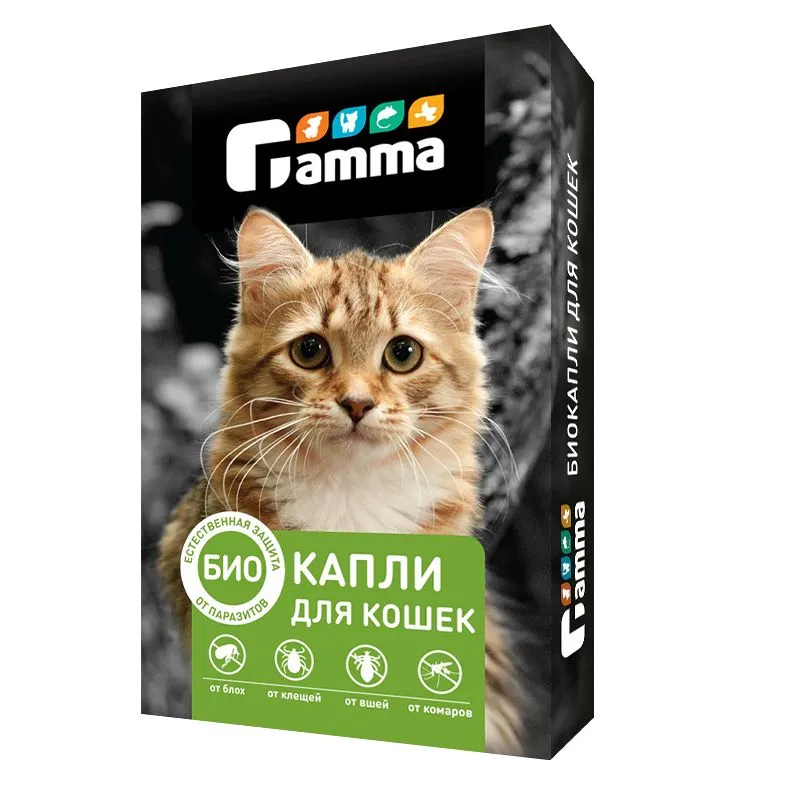 Капли от блох и клещей для кошек Гамма