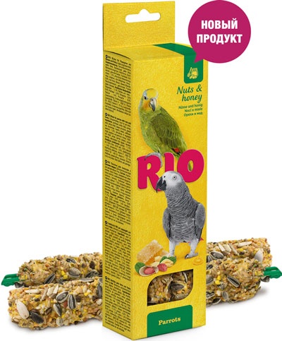 Лакомство для волнистых попугаев RIO Палочки с Медом и орехами