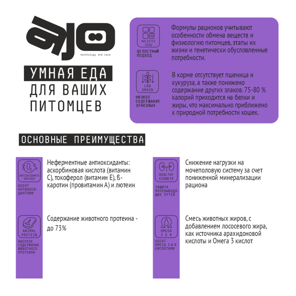 AJO Cat Sense сухой корм для кошек с чувствительным пищеварением с олениной - 400 г 3