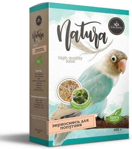 Secret Natura Зерносмесь для попугаев Формула здоровья 500 г