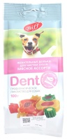 Лакомство TIT BIT BIFF DENT для собак всех пород жевательные дольки для зубов мясное ассорти