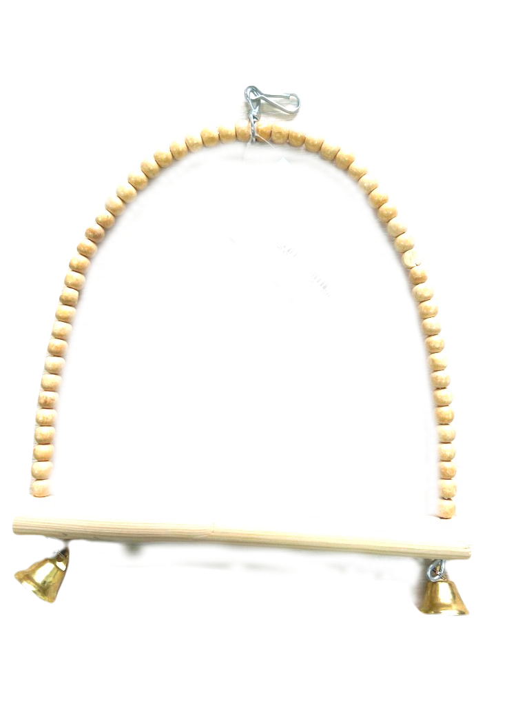 Качель с белыми бусинами 22 x 28 см для птиц