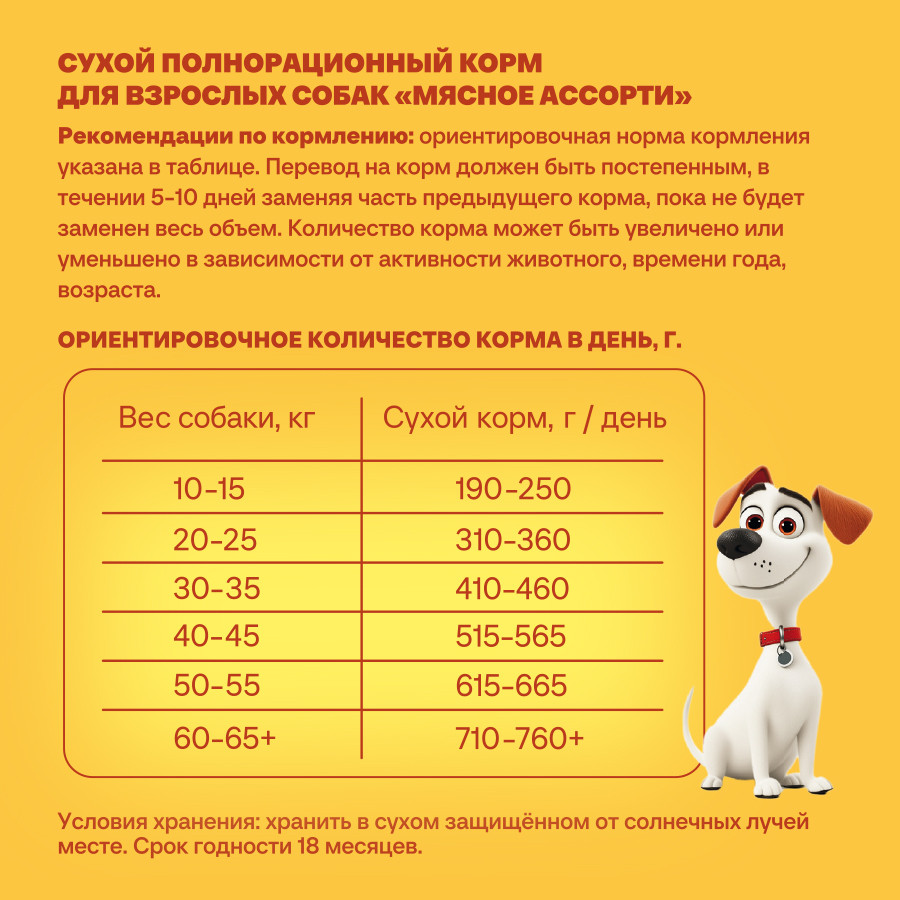 Хаппи Лаппи сухой корм для взрослых собак всех пород, мясное ассорти - 2 кг 4
