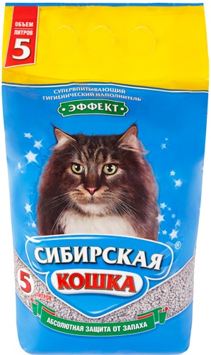 СИБИРСКАЯ КОШКА ЭФФЕКТ наполнитель впитывающий для туалета кошек (5 л)