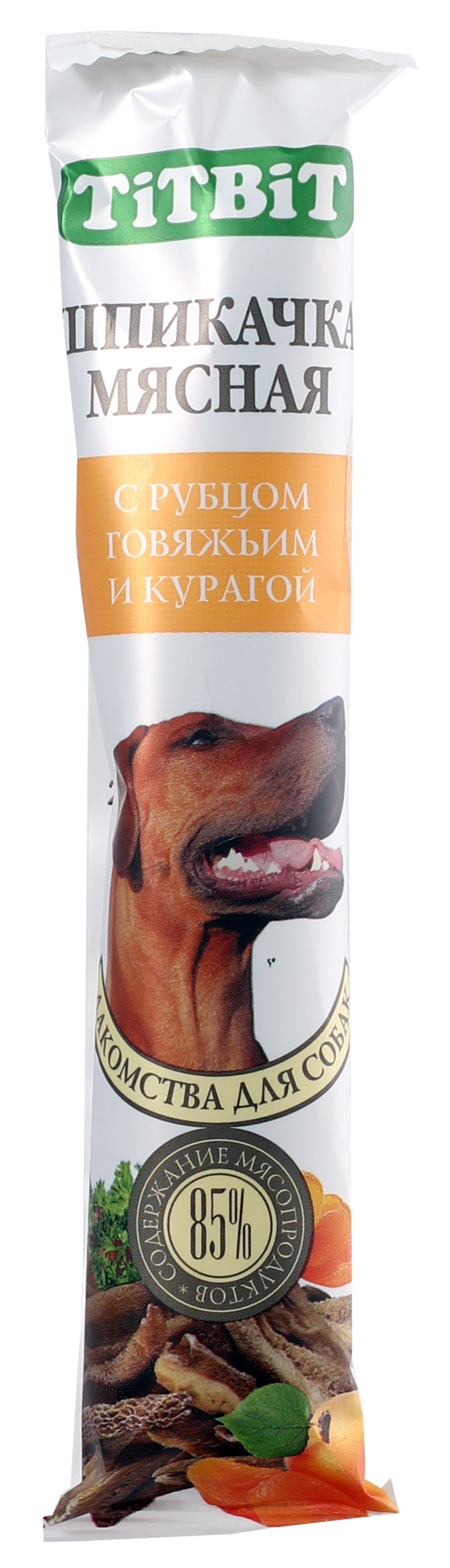 Лакомство для собак мелких пород TITBIT Лакомый кусочек Biff Шпикачки мясные с рубцом говяжьим и курагой 2