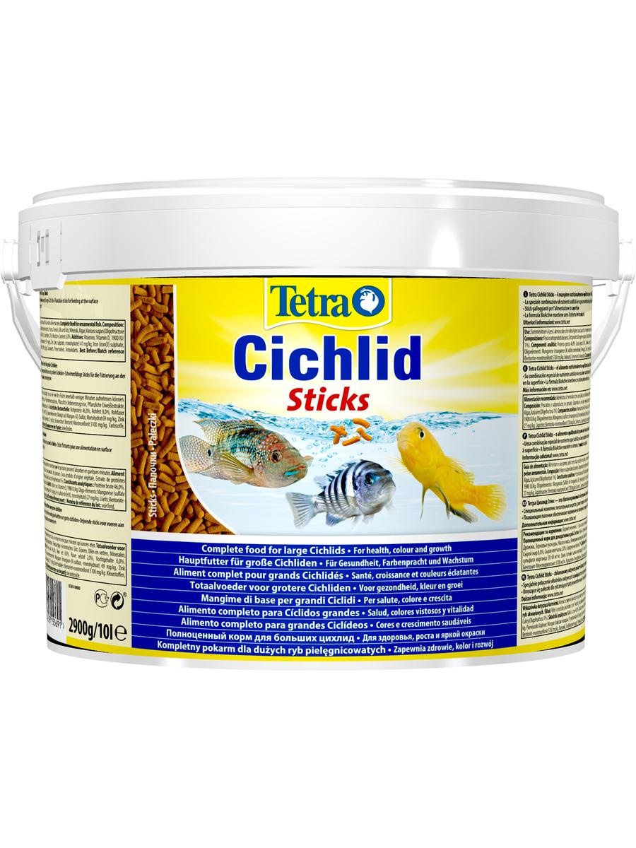 Корм для цихлид и крупных декоративных рыб TETRA Cichlid Sticks, палочки (10 л)