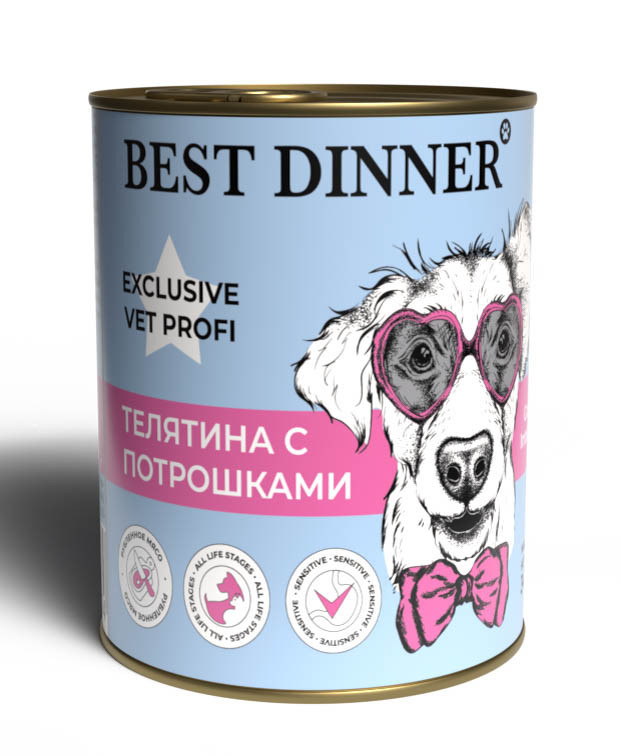 Консервы д/собак Best Dinner Gastro Intestinal Телятина с потрошками Exclusive VET PROFI - 0,34 кг 5