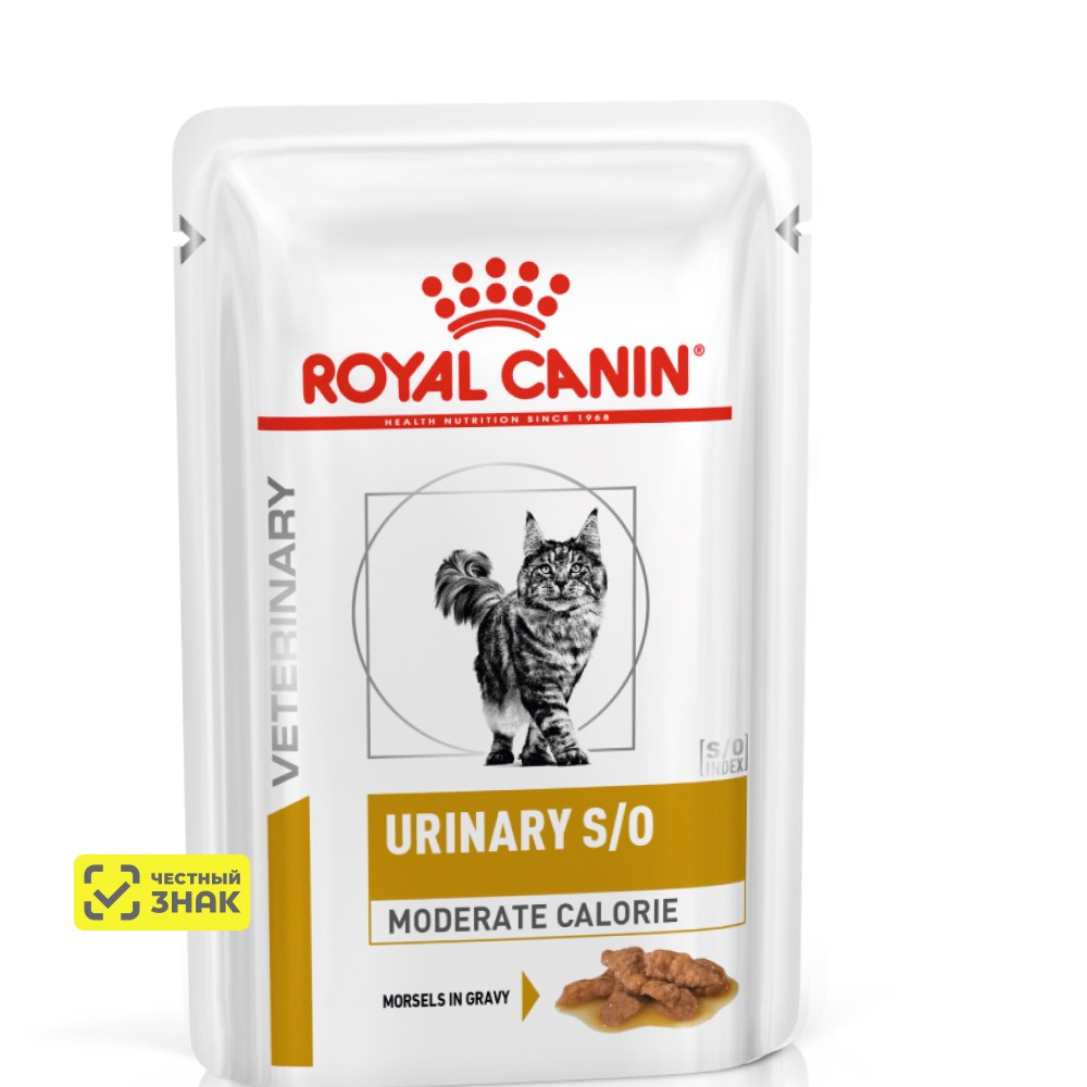 Royal Canin Urinary S/O Влажный корм (пауч) для взрослых кошек склонных к набору лишнего веса, 85 гр. 1