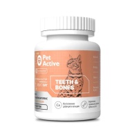 Витаминно-минеральный комплекс для кошек PETACTIVE Teeth & Bones для зубов и костей (100 таб)