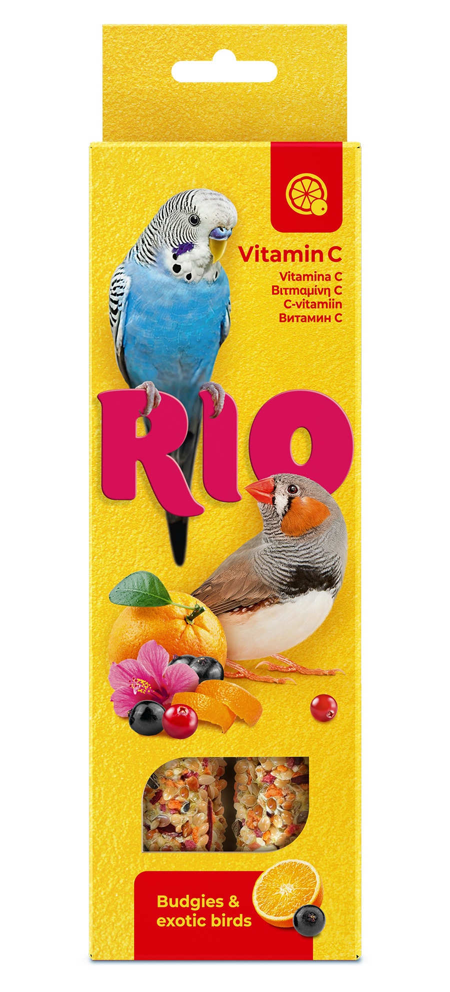 Лакомство для волнистых попугаев и экзотических птиц RIO Палочки Витамин С (2 шт/40 г)