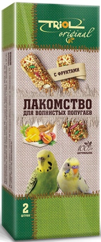 TRIOL ORIGINAL лакомство для волнистых попугаев с фруктами, 2 шт