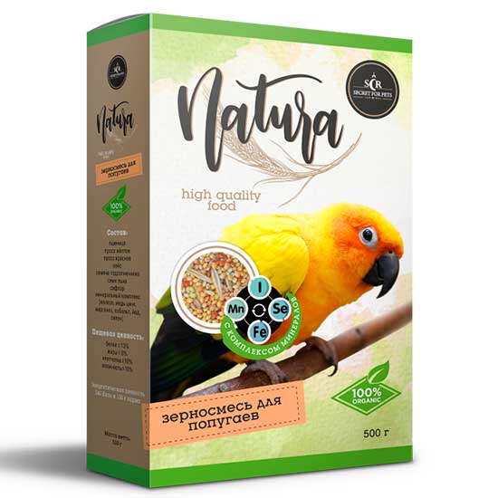 Secret Natura Зерносмесь для попугаев с комплексом минералов 500 г