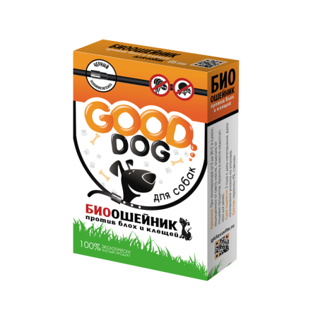 Биоошейник GOOD DOG для собак против блох, вшей, клещей, слепней, комаров