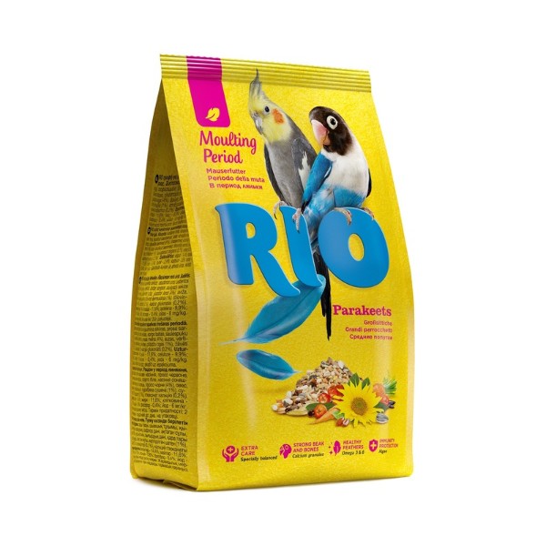 RIO PARAKEETS корм для средних попугаев в период линьки