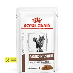 Royal Canin Gastrointestinal Moderate Calorie Влажный корм (пауч) диетический корм для кошек при нарушении пищеварения, 85 гр. 12