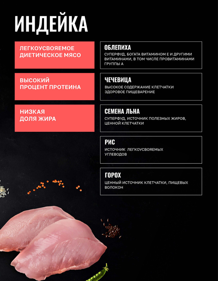 Одно Мясо сухой корм для котят, беременных и кормящих кошек с мясом индейки - 400 г 6