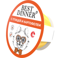 Корма для непродуктивных животных BEST DINNER 100 г С птицей и картофелем д/с ламистр