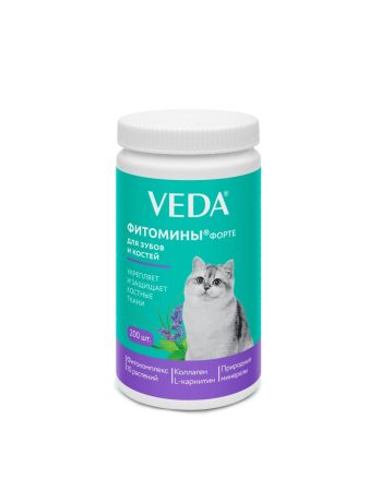 ФИТОМИНЫ ФОРТЕ для кошек с фитокомплексом для зубов и костей уп. 200 таблеток
