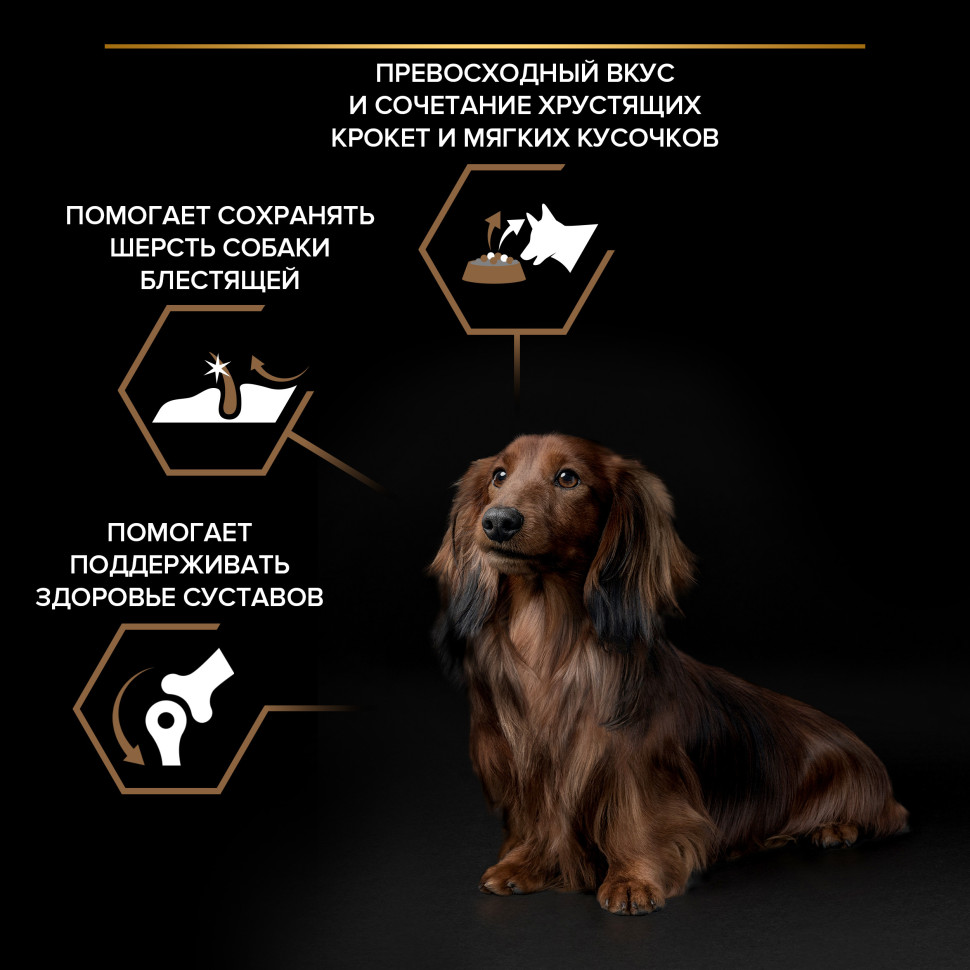 Pro Plan Adult Duo Delice сухой корм для взрослых собак мелких и карликовых пород с двойной текстурой гранул, с говядиной - 700 г 6