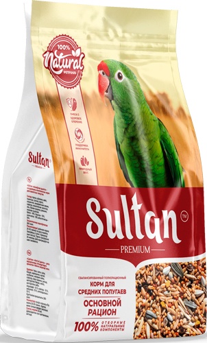 Корм сухой для средних попугаев SULTAN Premium Основной рацион