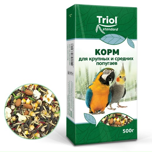TRIOL STANDARD корм для крупных и средних попугаев (500 гр)