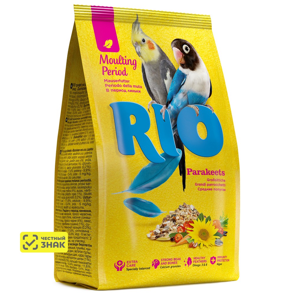 Корм для средних попугаев RIO в период линьки, 1 кг 3
