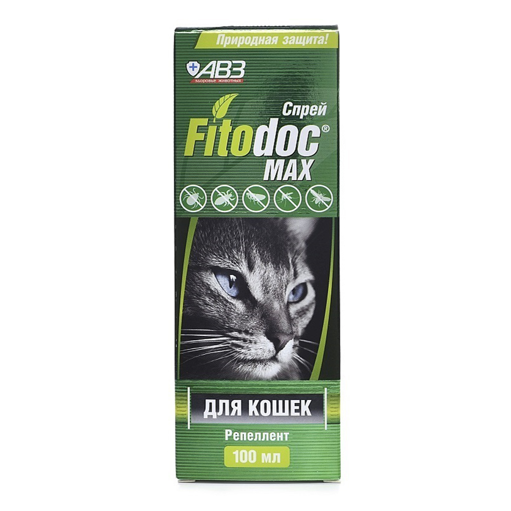 АВЗ Fitodoc Max Спрей репеллентный от блох и клещей для кошек и котят, 100 мл 1