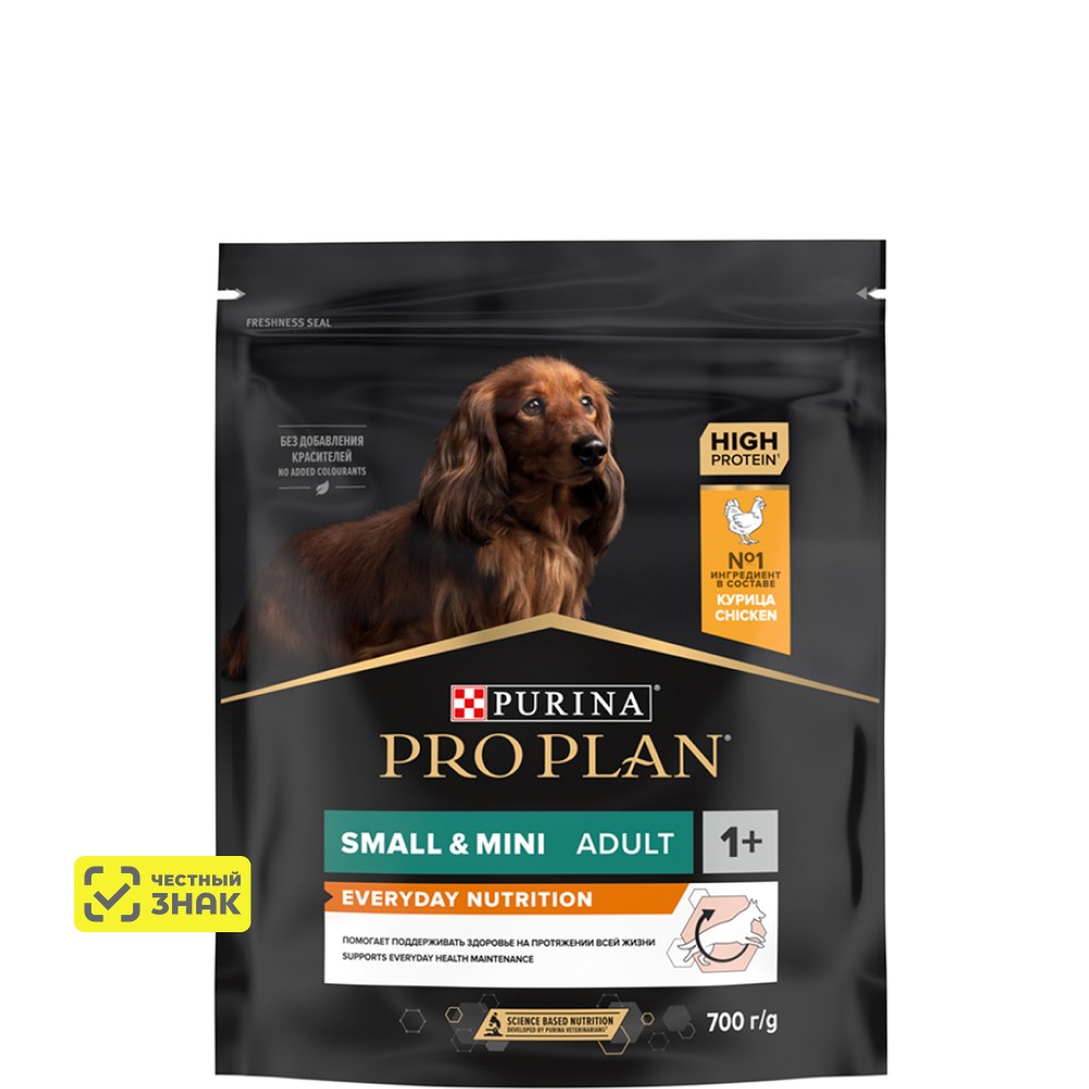 PRO PLAN® Everyday Nutrition Сухой корм для взрослых собак мелких и карликовых пород, с курицей, 7 кг 1
