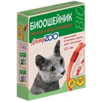 Ошейник Доктор Зоо БИО д/к и д/с мел. пород 35см, 1шт (6 шт.упак.) (Красный)