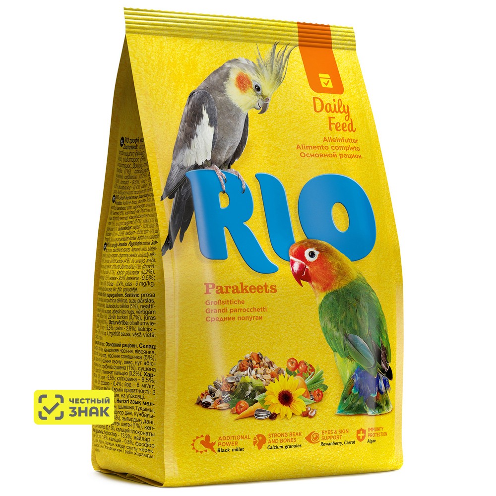 Корм для средних попугаев RIO основной, 1 кг 5