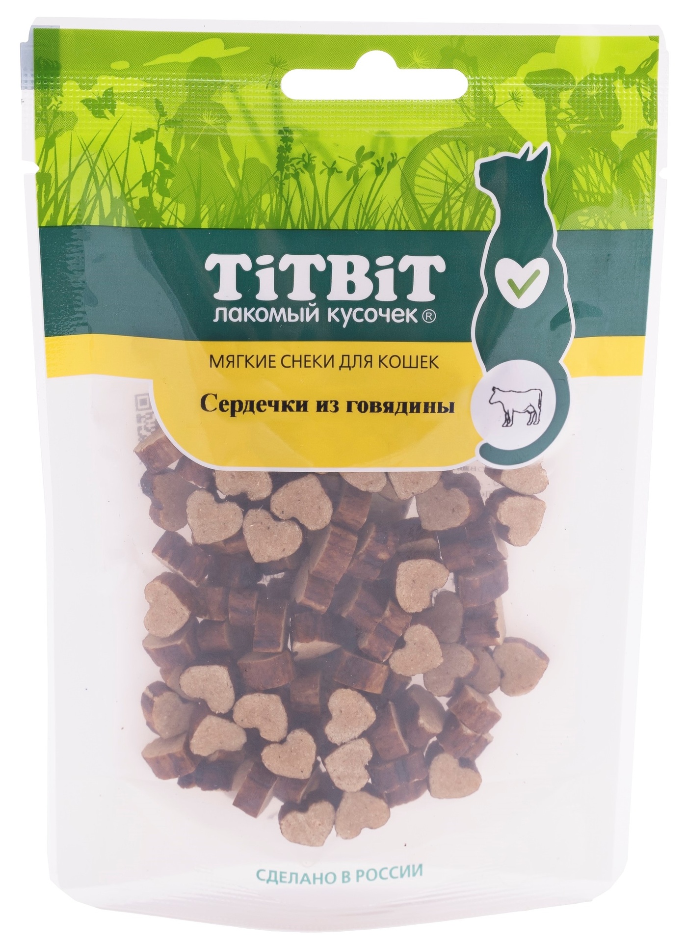 Лакомство для кошек TiTBiT Мягкие снеки Cердечки из говядины 40 г 1
