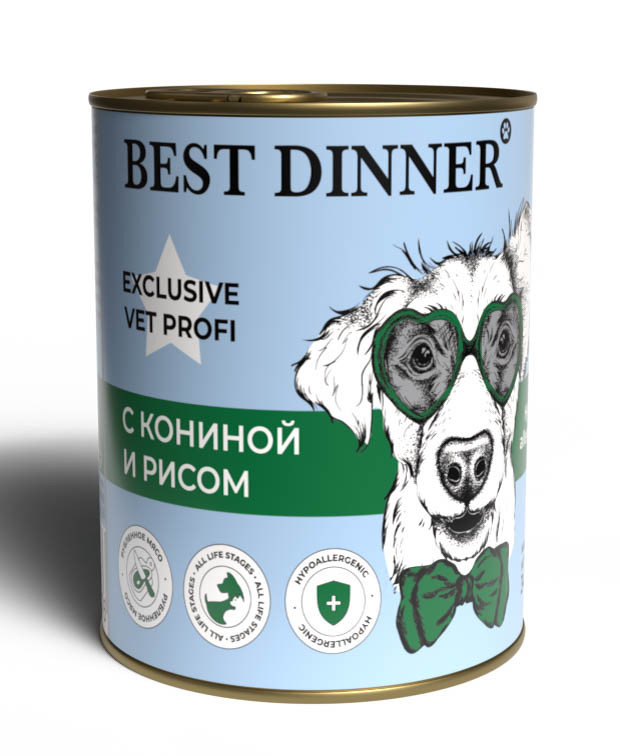Консервы для собак Best Dinner Hypoallergenic "С кониной и рисом" Exclusive VET PROFI 3
