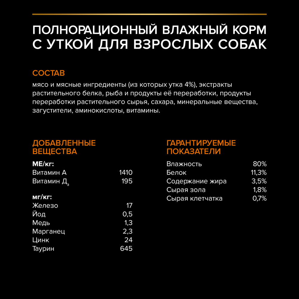 PRO PLAN® Влажный корм (пауч) для взрослых собак мелких и карликовых пород, с уткой в соусе, 85 гр. 8