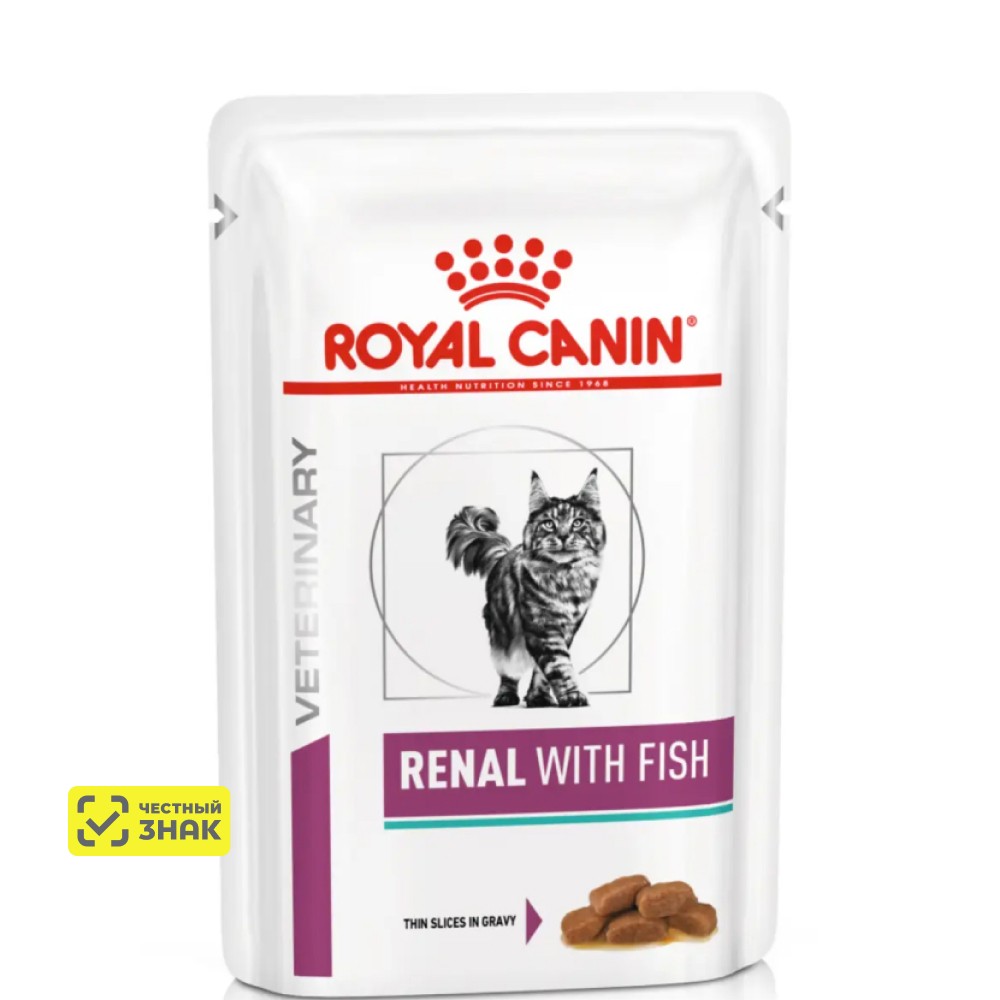 Royal Canin Renal With Fish Влажный корм (пауч) для кошек, с рыбой, 85 гр. 1