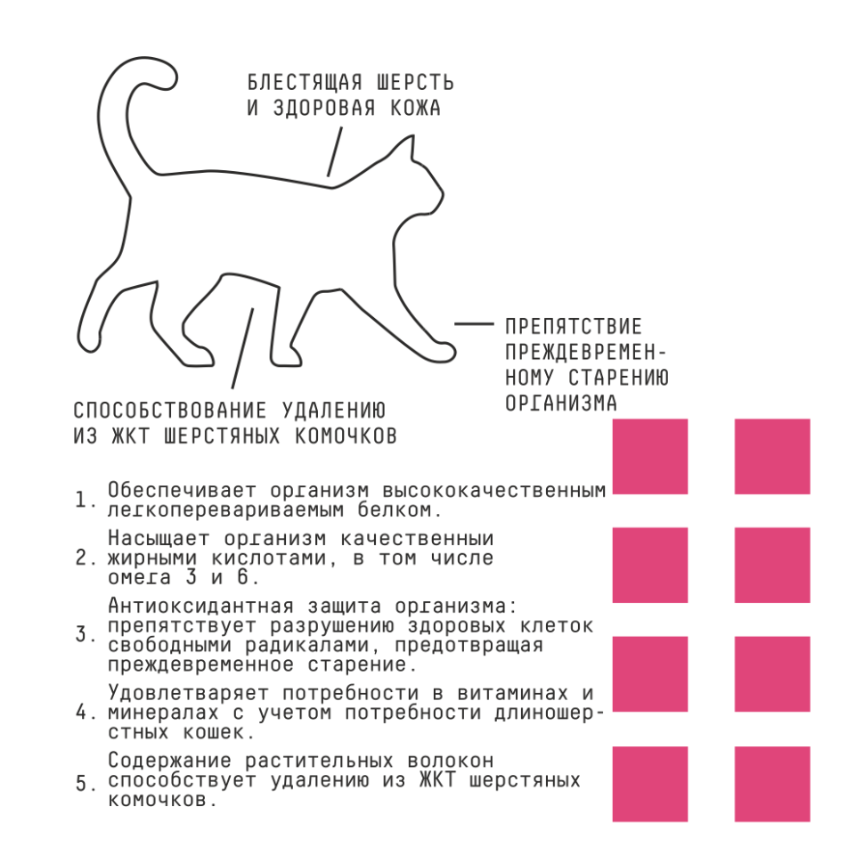 AJO Cat Skin&Hair сухой корм для длинношерстных кошек, для кожи и шерсти, с лососем и индейкой 5