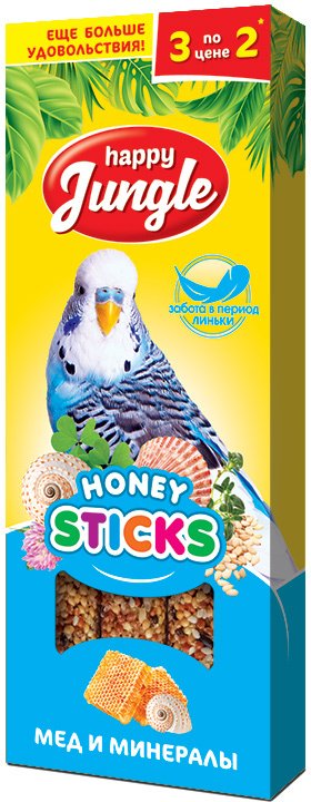 HAPPY JUNGLE палочки для птиц при линьке (3 шт)