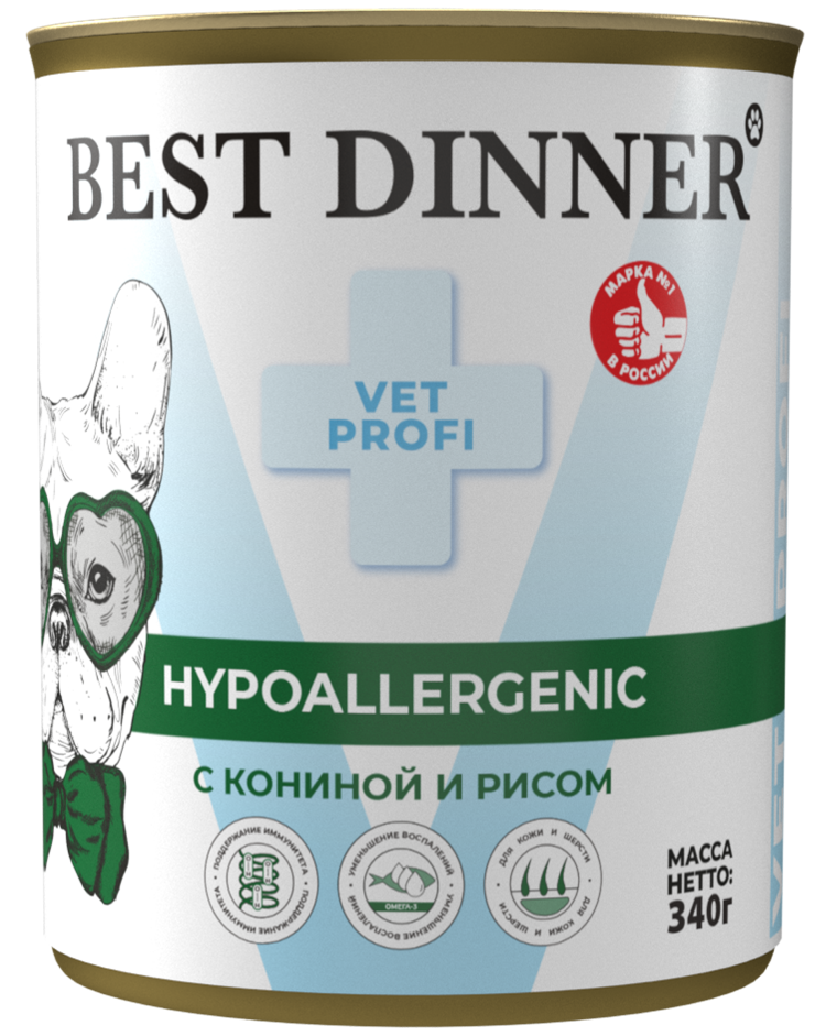 Консервы для собак Best Dinner Hypoallergenic "С кониной и рисом" Exclusive VET PROFI 4
