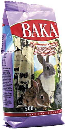 Корм для шиншилл и декоративных кроликов ВАКА, 500 г