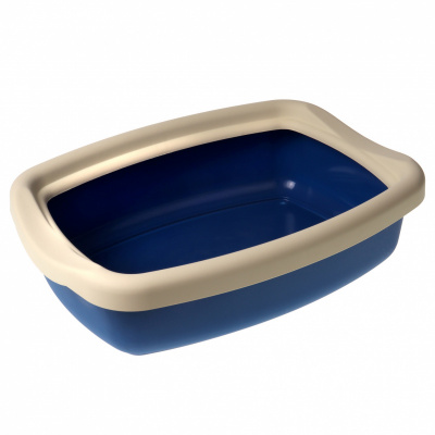 Туалет для кошек Твик с бортиком синий 42 x 31 x 11 см