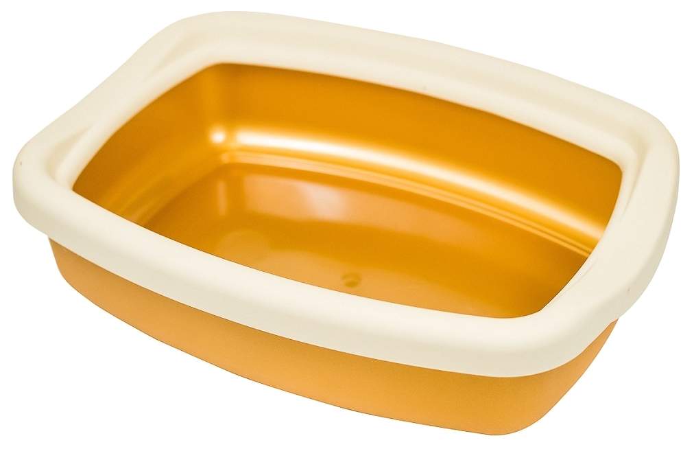 Туалет для кошек Твик с бортиком золото 42 x 31 x 11 см