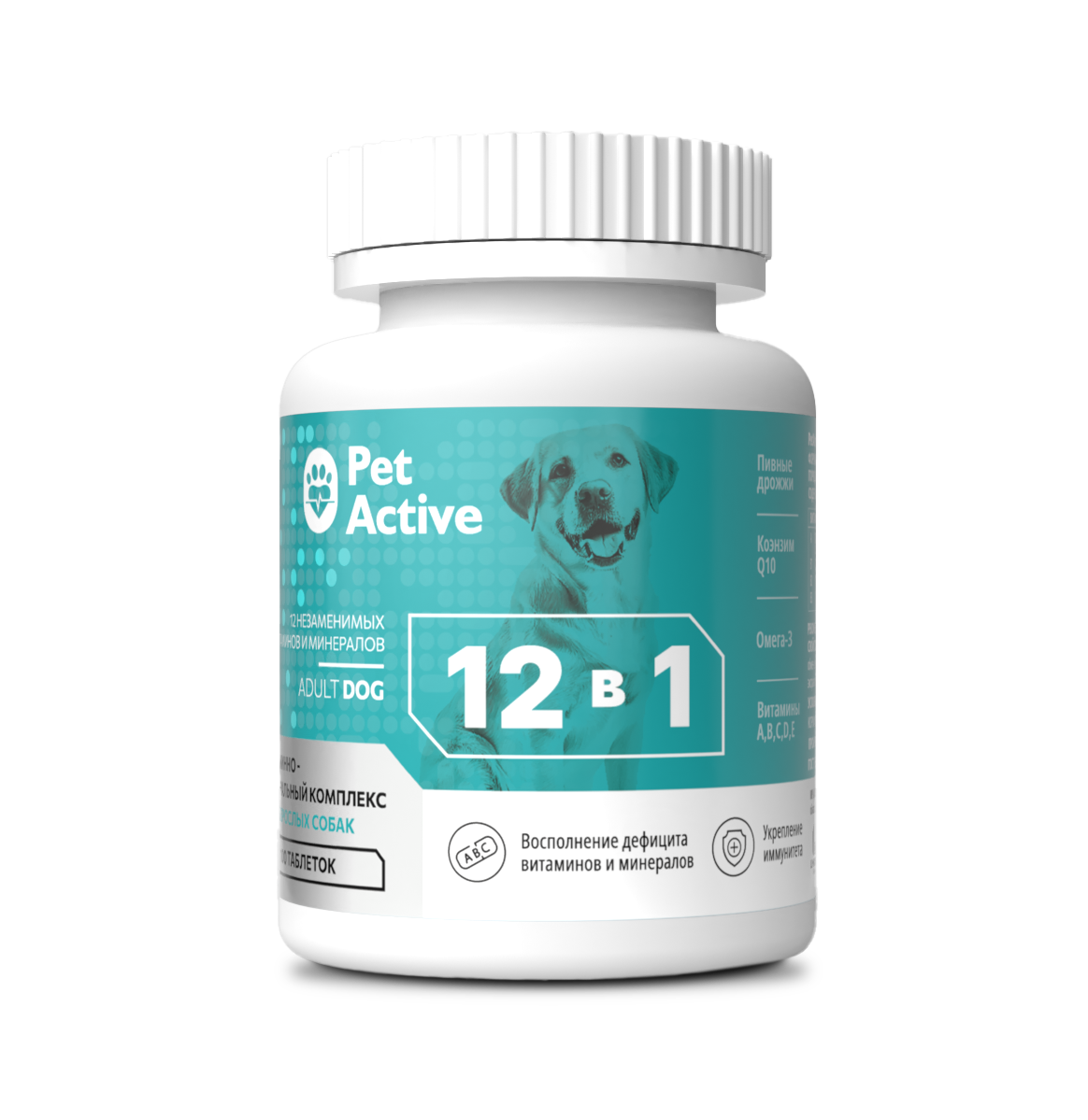 Витаминно-минеральный комплекс для взрослых собак PETACTIVE 12 в 1 (100 таб)