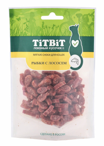 Лакомство для кошек TITBIT Снеки мягкие рыбки с лососем 3